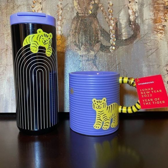 Starbucks Set 2022 Lunar New Year, Year Of The Tiger 12ozSS Tumbler & Coffee Mug - Picture 1 of 6